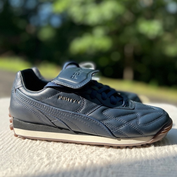 NEW Womens Size 9 Fenty Puma Avanti L x Rihanna Leather Sneaker in Navy Blue - Picture 4 of 8